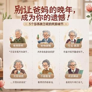  "别让爸妈的晚年，成为你的遗憾！"——5个容易被忽视的照顾细节新闻封面